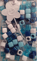 Blue Mix Cube Beads