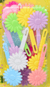 Large Multi Pastel Flower Barrettes